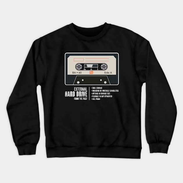 External Hard Drive Retro Audio Cassette Tape Crewneck Sweatshirt by Billy Above